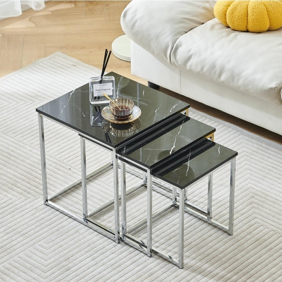 black Ceramic (set of 3) Nesting Tables