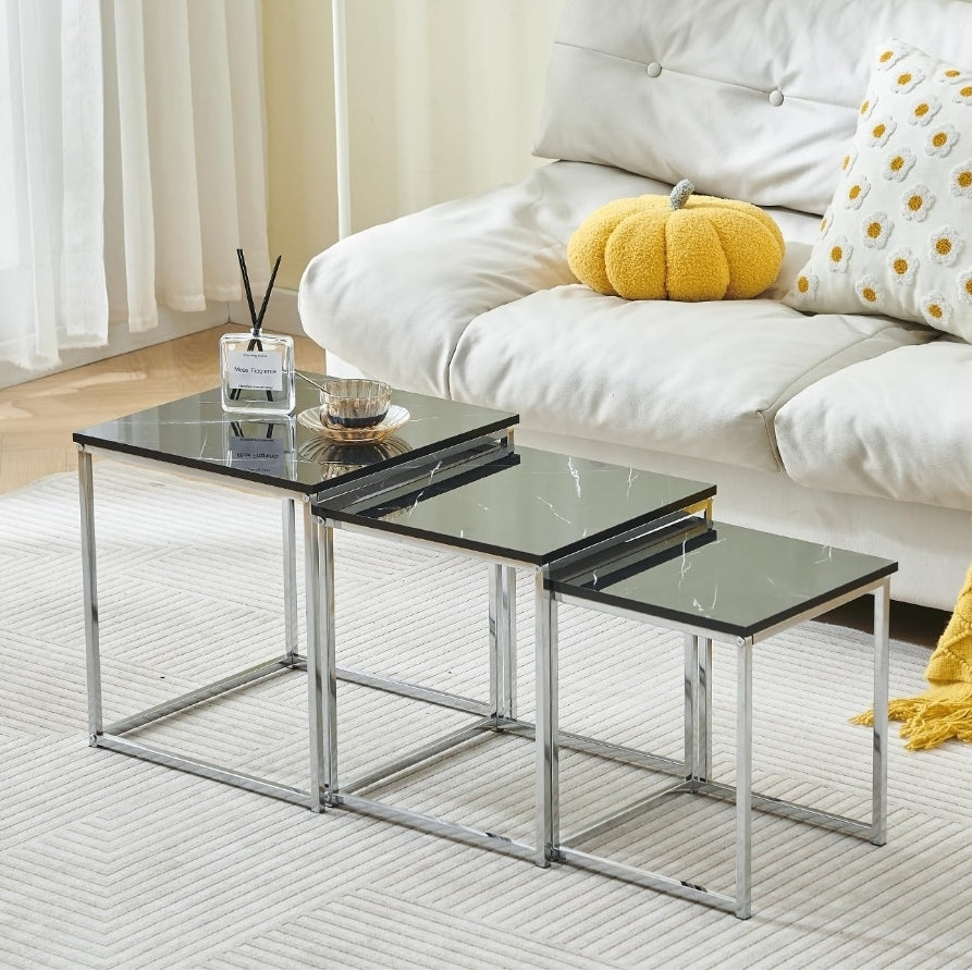black Ceramic (set of 3) Nesting Tables