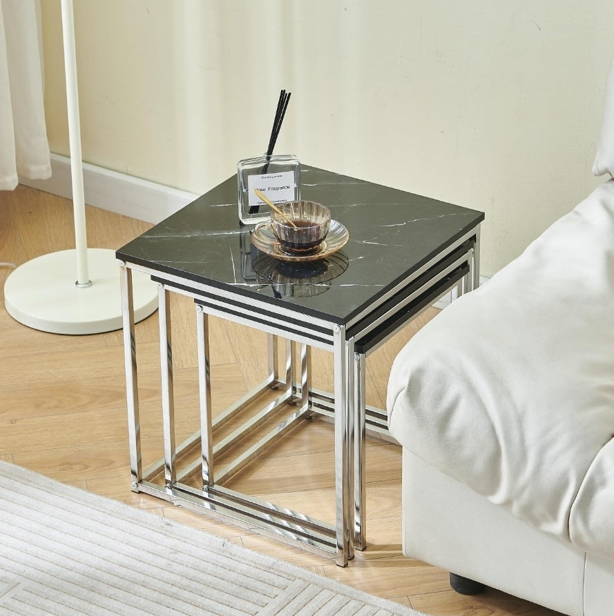 black Ceramic (set of 3) Nesting Tables