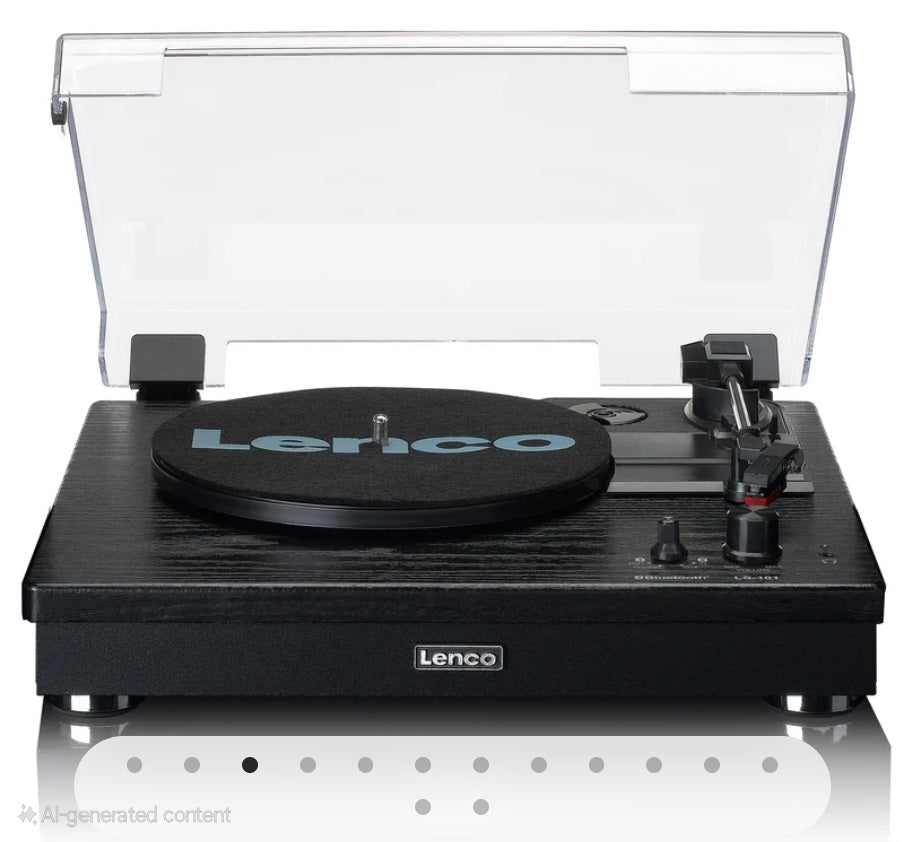 Lenco LS-101BK Wooden Belt-Driven Turntable