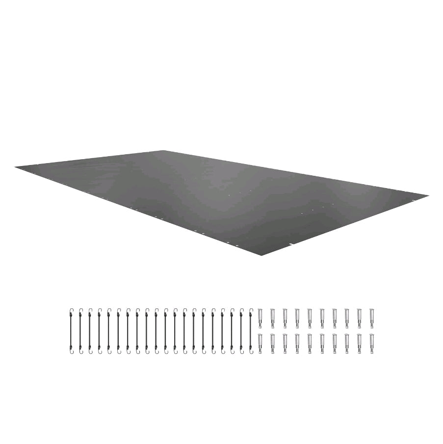 VEVOR 12x25ft Inground Pool Safety Cover - Premium Dark Grey Mesh PVC