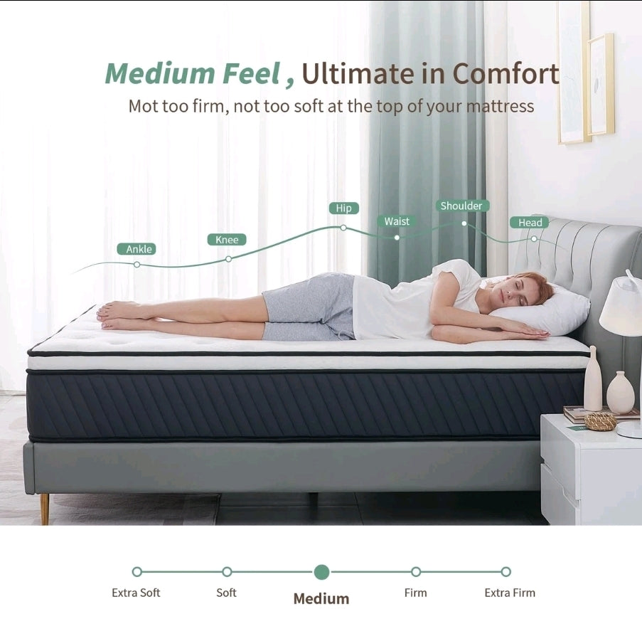 SZsuilong 12" King Size Hybrid Mattress - Gel Memory Foam for Ultimate Comfort