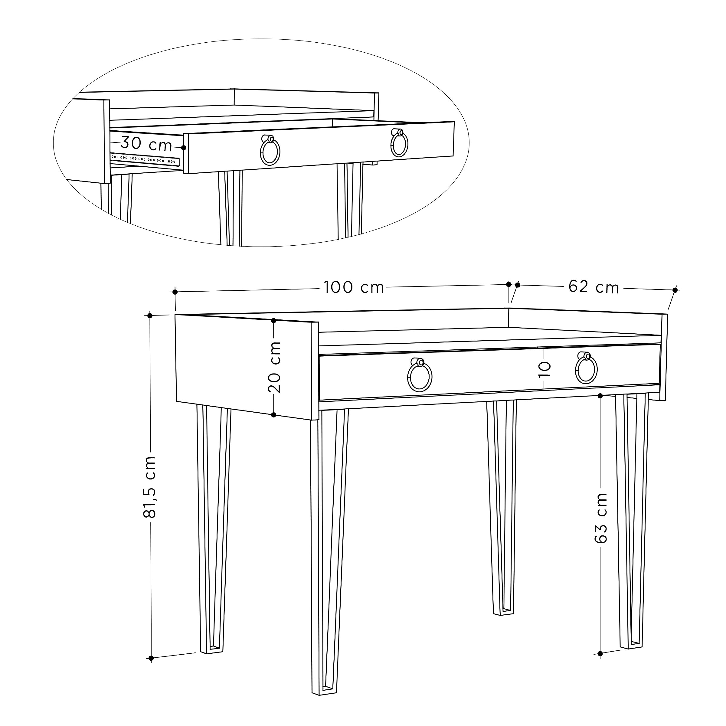 Decorite Study Table - Mocha Grey