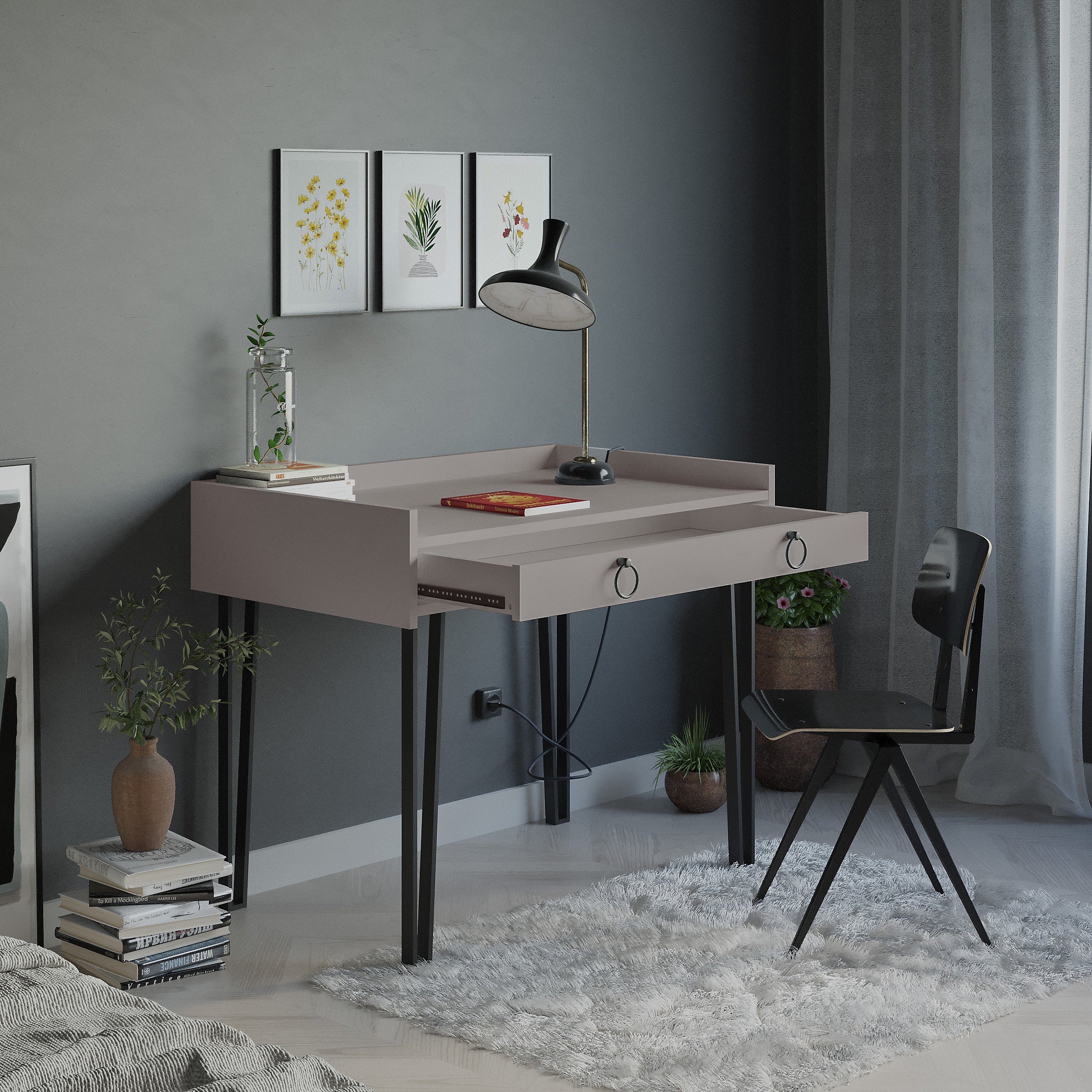 Decorite Study Table - Mocha Grey